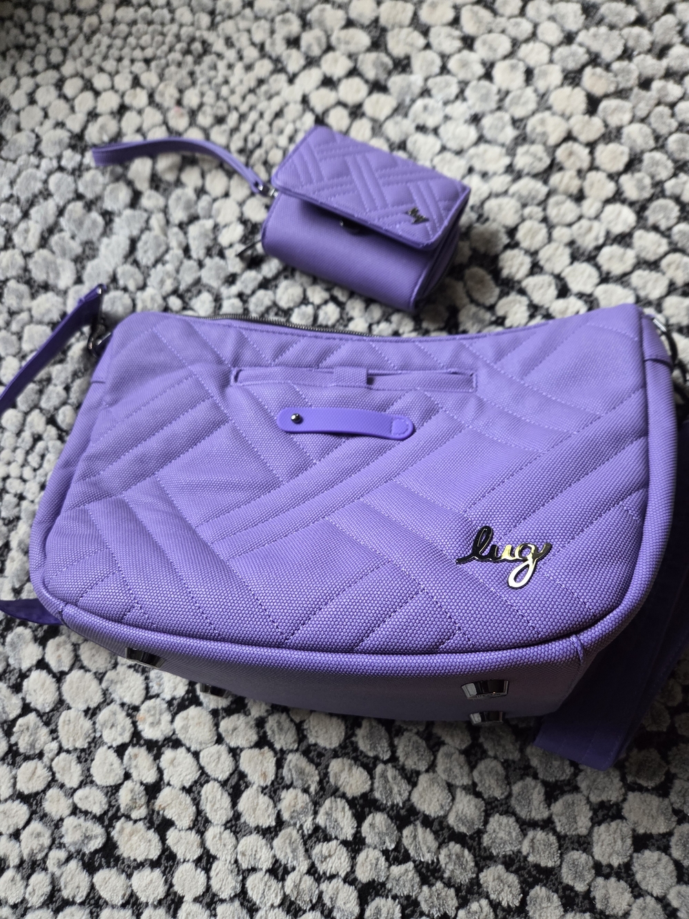 Purple LUG Harmony MATTE LUXE Convertible Crossbody Bag And Wallet
